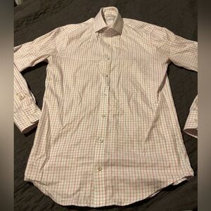 Twillory Mens Tailored Fit Blue & Pink Plaid Long‎ Sleeve